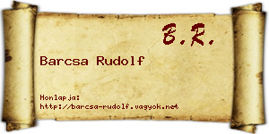 Barcsa Rudolf névjegykártya